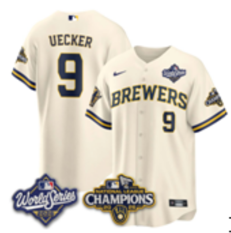 Youth Milwaukee Brewers #9 Bauers cream Nike 2026 World Series jersey 10210311->->Youth Jersey